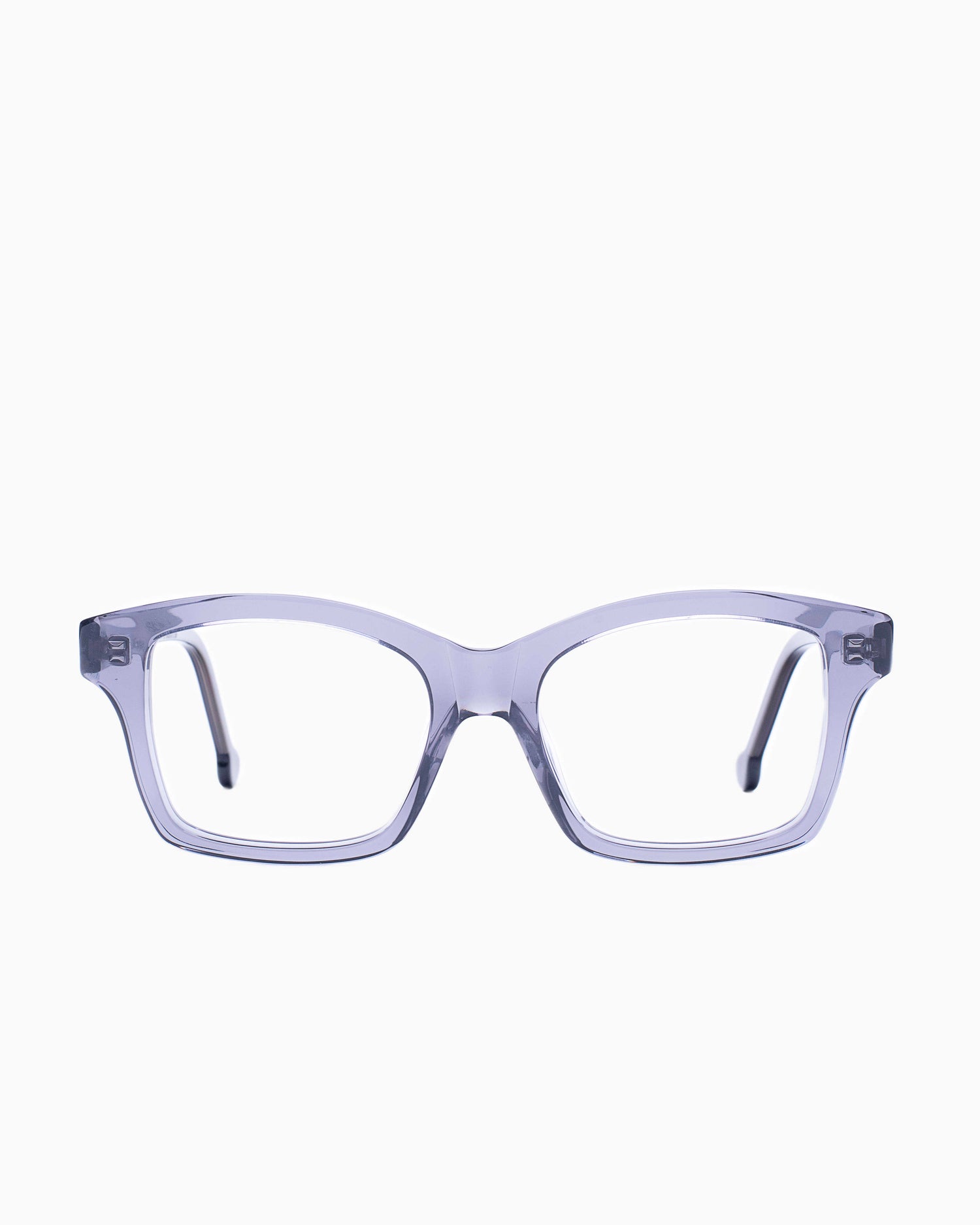 grey plastic butterfly eyeglasses by Marie-Sophie Dion model Giguere, front view, lunettes de vue papillon couleur Gris