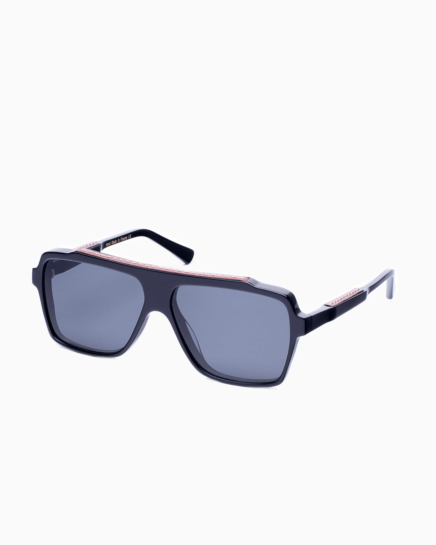 black plastic rectangle  sunglassesby Histoire de voir model FIL4, front view, lunettes de vue rectangle couleur Noir