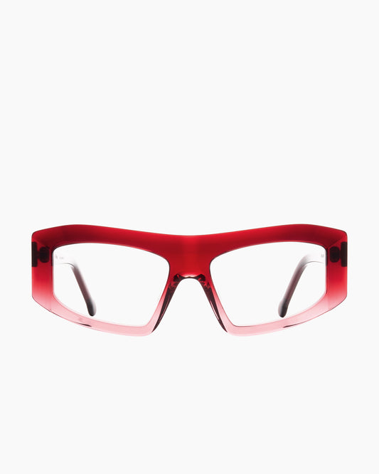 burgundy plastic rectangle eyeglasses by Marie-Sophie Dion model Marquis, front view, lunettes de vue rectangle couleur bourgogne