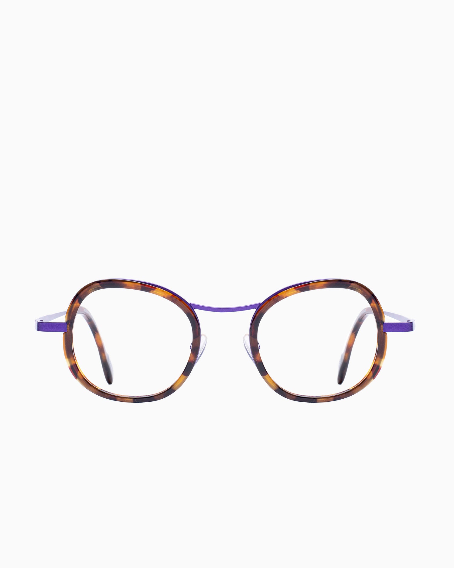 tortoise metal oval eyeglasses by Nao Ned model litiri, front view, lunettes de vue ovale couleur Écaille de tortue
