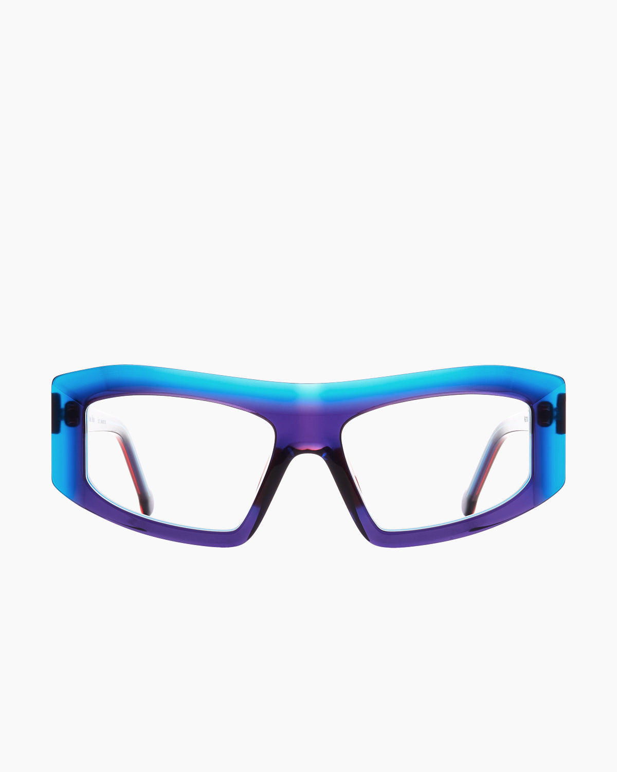 purple plastic rectangle eyeglasses by Marie-Sophie Dion model Marquis, front view, lunettes de vue rectangle couleur violet