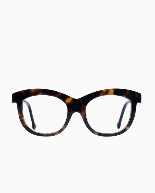 tortoise plastic butterfly eyeglasses by Marie-Sophie Dion model Elmir, front view, lunettes de vue papillon couleur Écaille de tortue