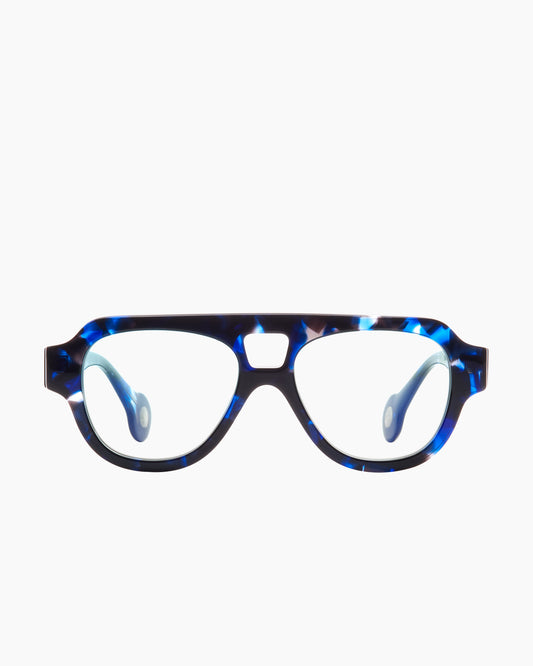 tortoise plastic aviator eyeglasses by Spectacleeyeworks model Sage, front view, lunettes de vue aviateur couleur écaille de tortue