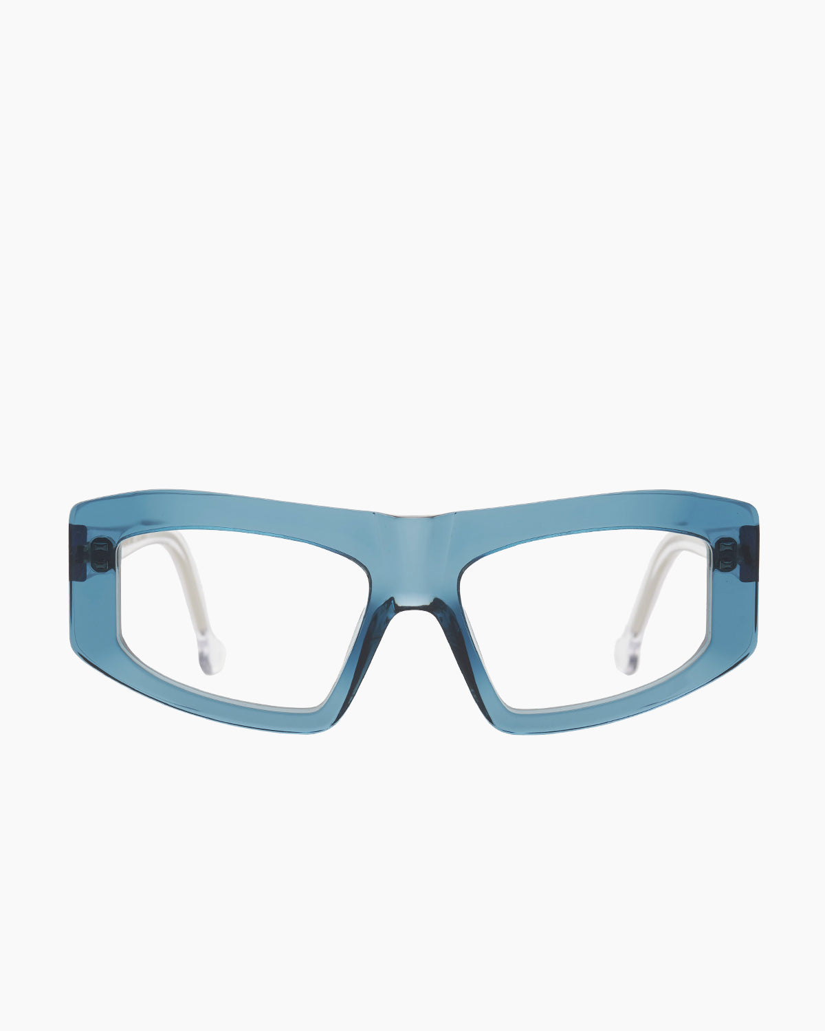 blue plastic rectangle eyeglasses by Marie-Sophie Dion model Marquis, front view, lunettes de vue rectangle couleur Bleu