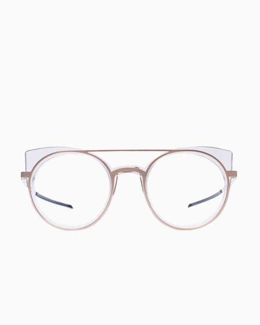 gold metal round eyeglasses by Parasite model ar3, front view, lunettes de vue rond couleur or