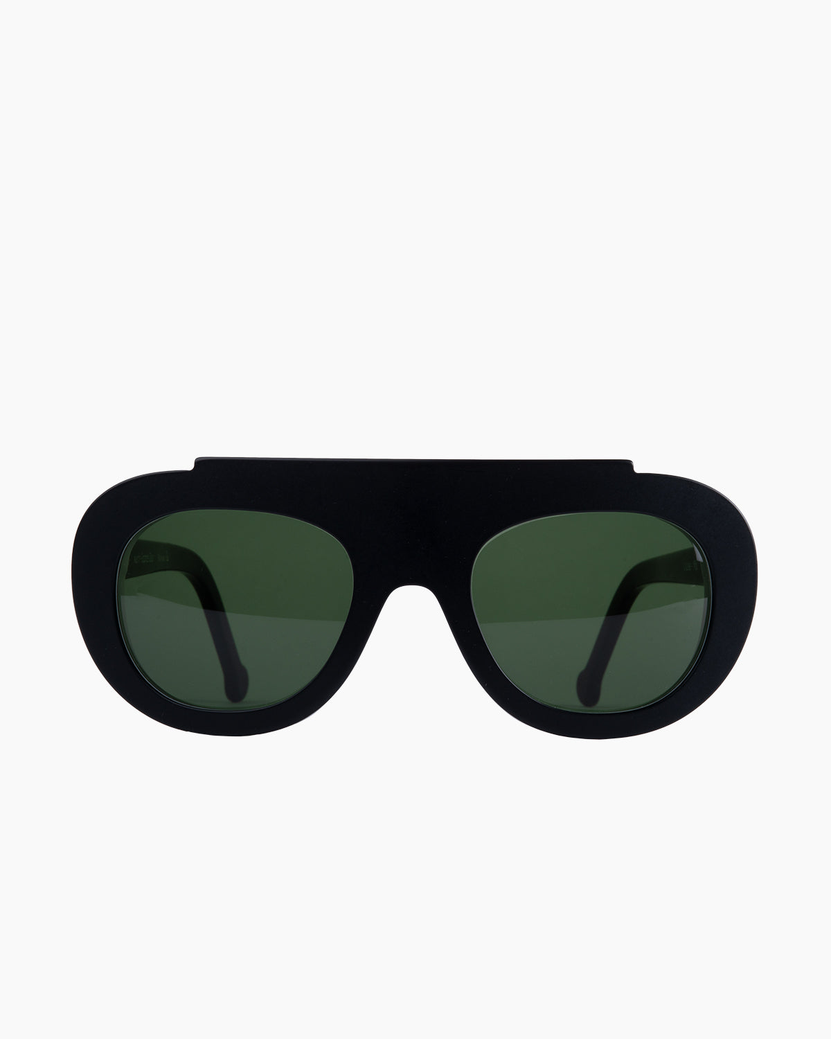 black plastic aviator  sunglassesby Marie-Sophie Dion model CruiseS, front view, lunettes de vue aviateur couleur Noir