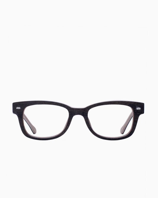 brown plastic rectangle eyeglasses by BBig model 3202, front view, lunettes de vue rectangle couleur Brun