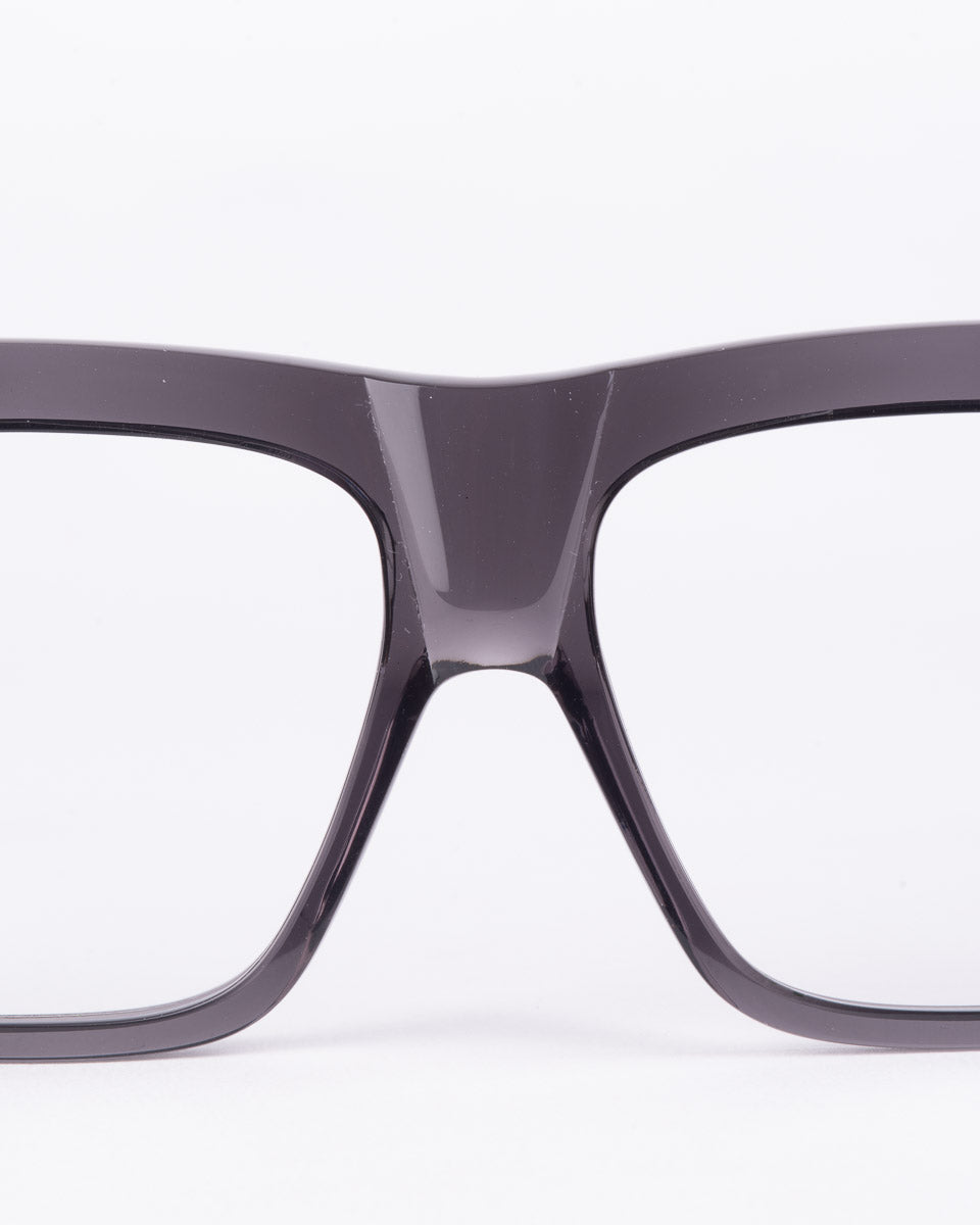 grey plastic rectangle eyeglasses by Marie-Sophie Dion model Minier, front view, lunettes de vue rectangle couleur Gris
