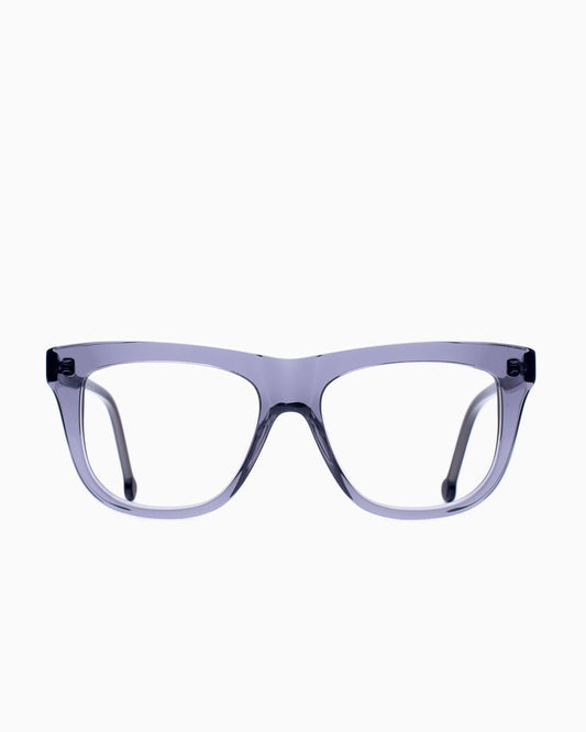 grey plastic rectangle eyeglasses by Marie-Sophie Dion model Pepin, front view, lunettes de vue rectangle couleur Gris