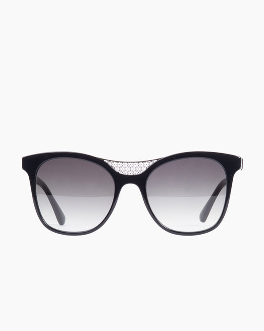 black plastic butterfly  sunglassesby Jooly model sun-391, front view, lunettes de vue papillon couleur Noir
