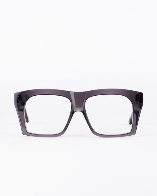 grey plastic rectangle eyeglasses by Marie-Sophie Dion model Minier, front view, lunettes de vue rectangle couleur Gris