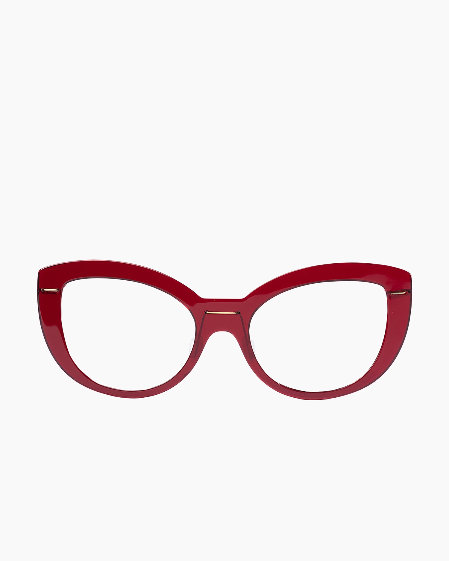 burgundy plastic cat eyeglasses by Monogram Marie-Sophie Dion model Abid, front view, lunettes de vue chat couleur bourgogne