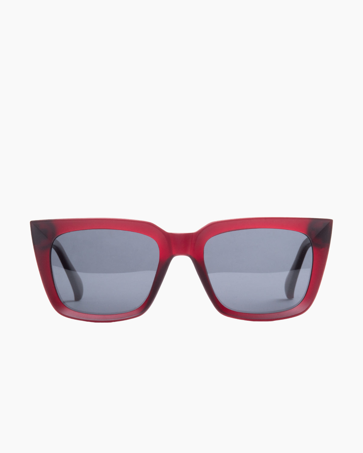 burgundy plastic rectangle  sunglassesby Evolve model ELS7, front view, lunettes de vue rectangle couleur bourgogne