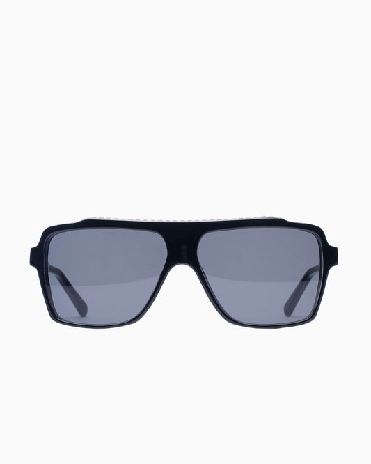 black plastic rectangle  sunglassesby Histoire de voir model FIL4, front view, lunettes de vue rectangle couleur Noir