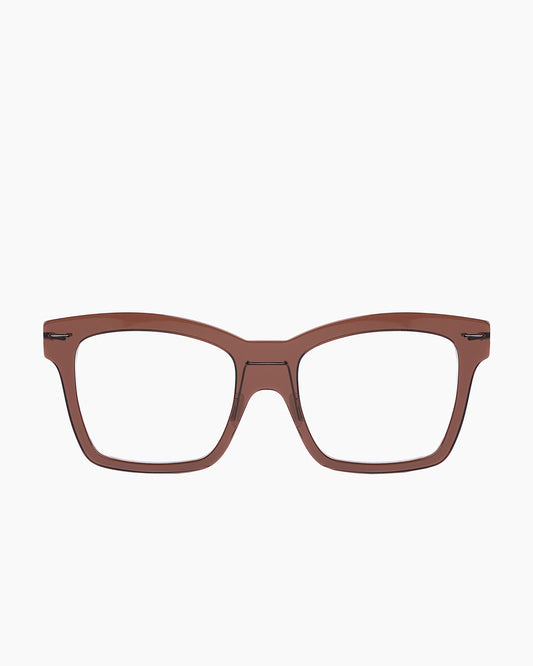brown plastic rectangle eyeglasses by Monogram Marie-Sophie Dion model Wellesley, front view, lunettes de vue rectangle couleur Brun