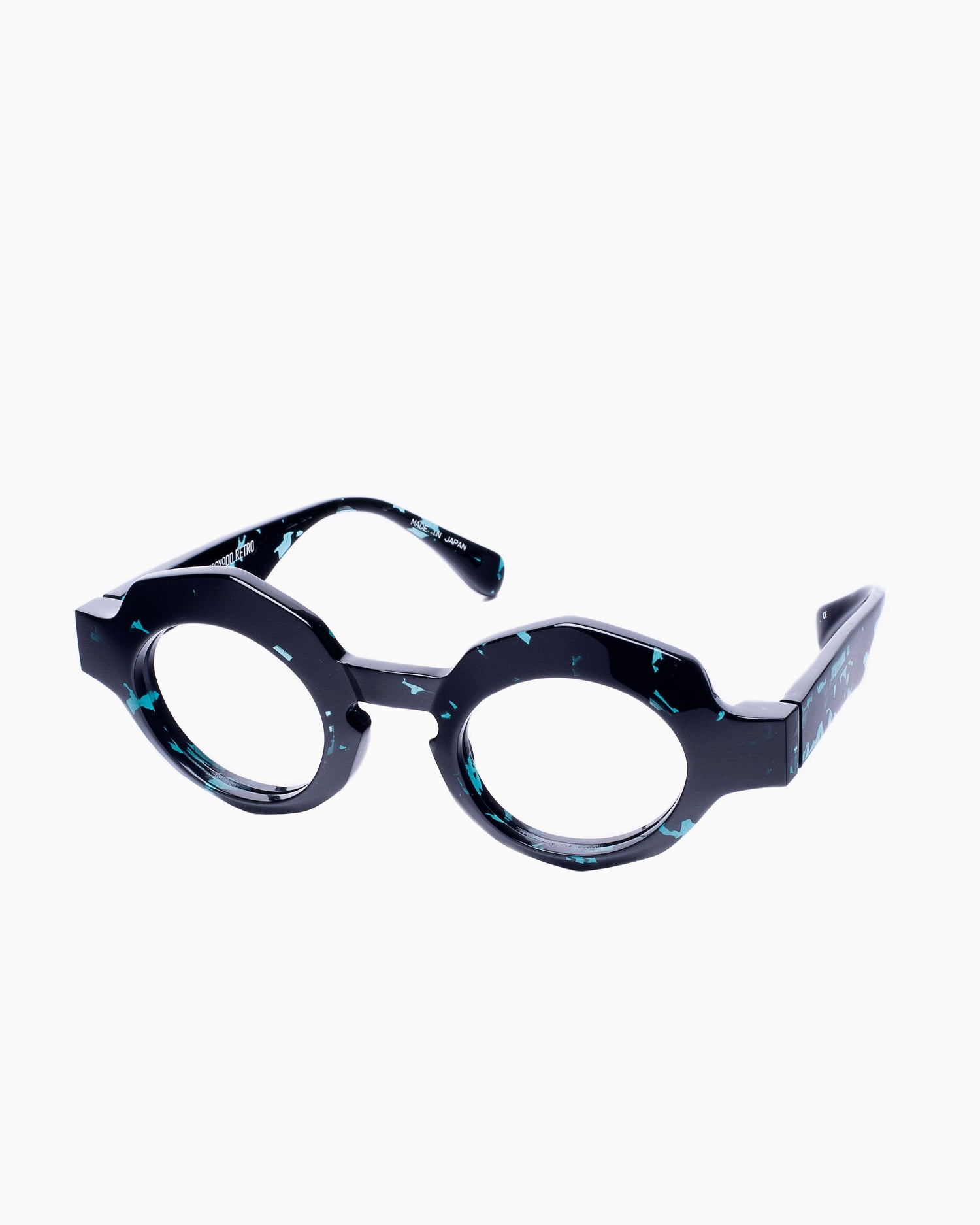 blue plastic oval eyeglasses by Factory 900 model RF026, front view, lunettes de vue ovale couleur bleu