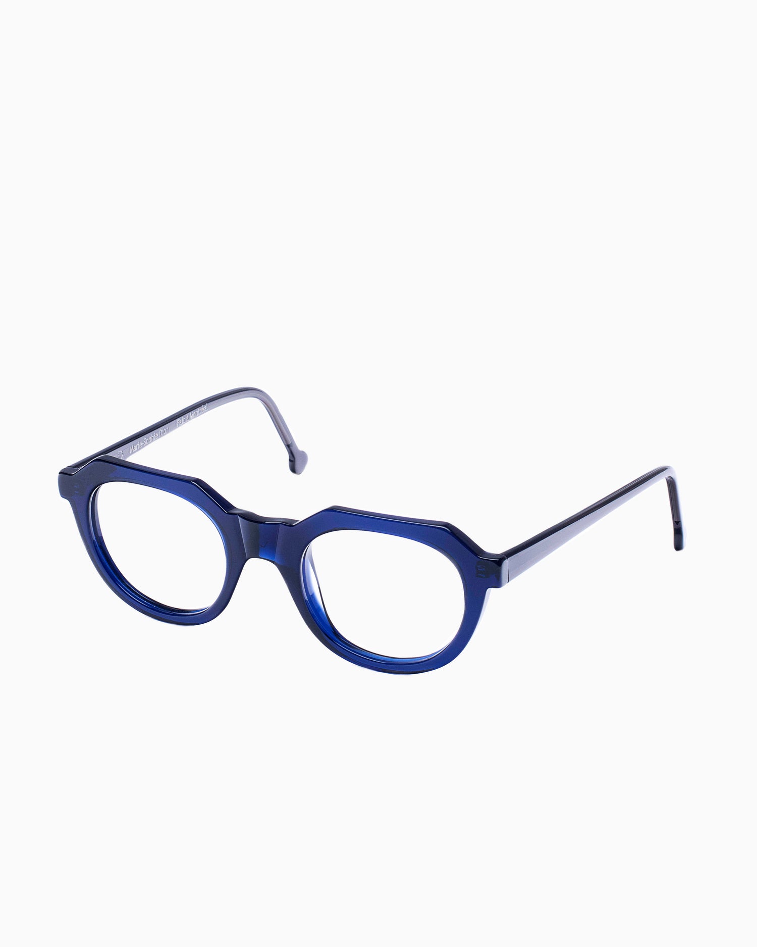 blue plastic oval eyeglasses by Marie-Sophie Dion model Boutcheri, front view, lunettes de vue ovale couleur Bleu