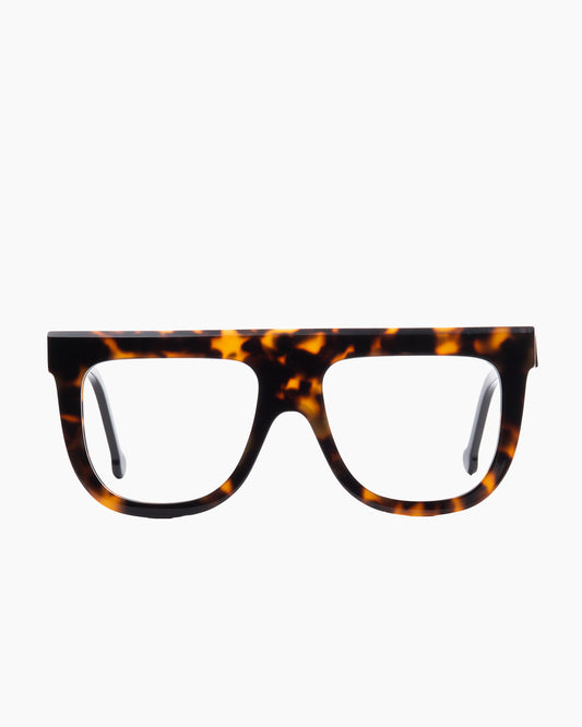 tortoise plastic aviator eyeglasses by Marie-Sophie Dion model Bay, front view, lunettes de vue aviateur couleur écaille de tortue