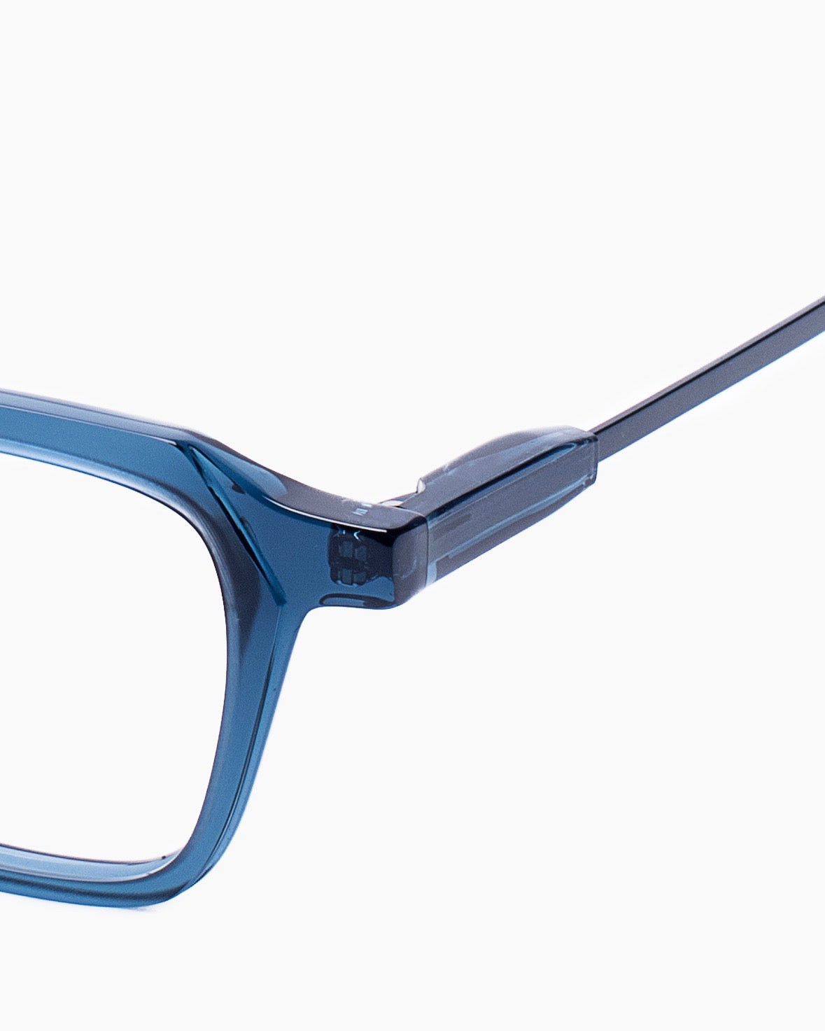 blue plastic rectangle eyeglasses by Anne et Valentin model Henri, front view, lunettes de vue rectangle couleur Bleu
