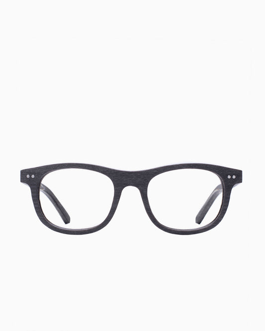 black plastic rectangle eyeglasses by BBig model 219, front view, lunettes de vue rectangle couleur Noir
