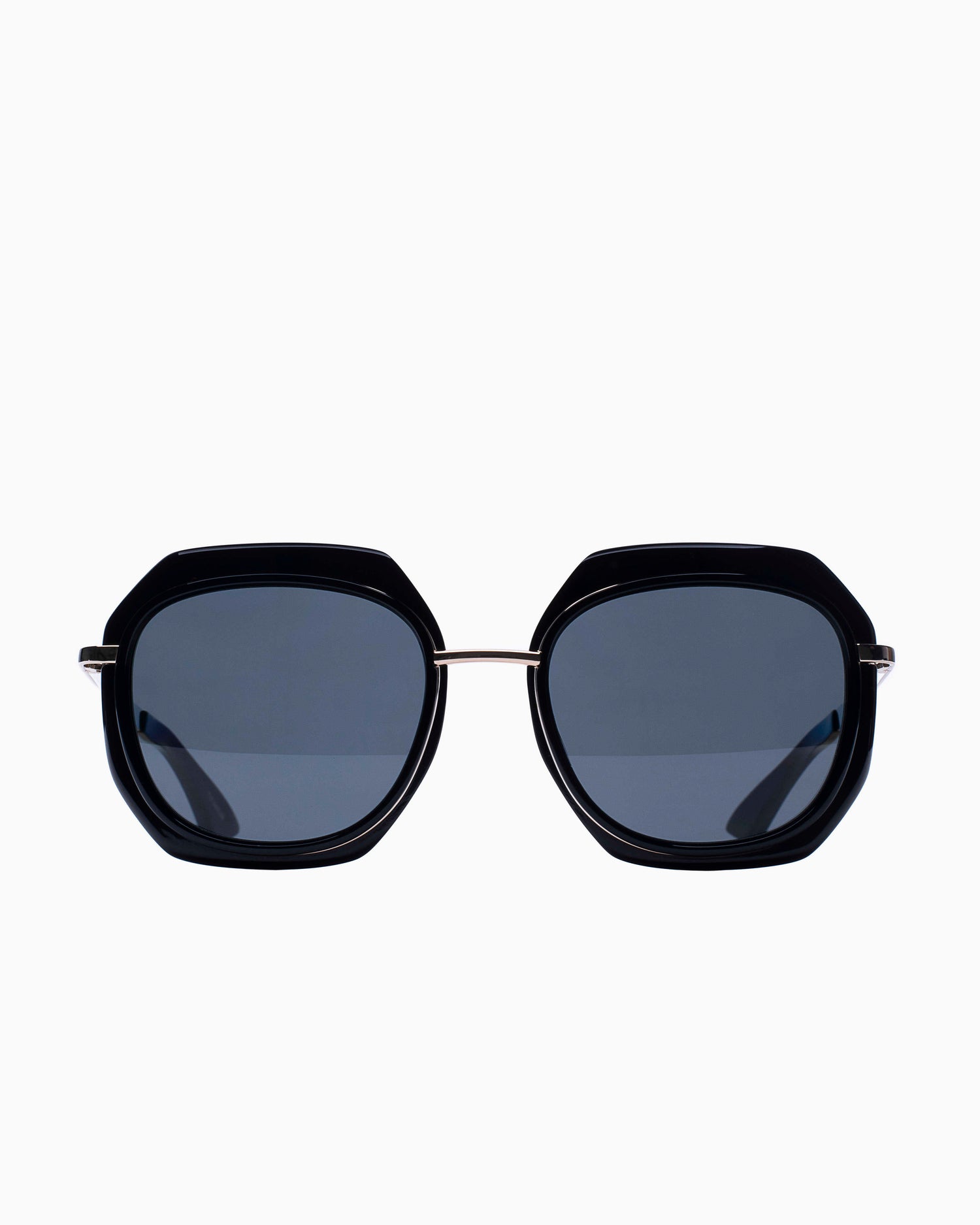 black plastic oval  sunglassesby Emmanuelle Khanh model 1050J, front view, lunettes de vue ovale couleur Noir